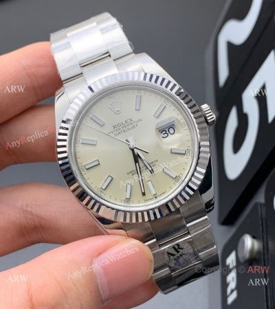 AR Rolex Datejust II 41 904L Stainless Steel Cream Dial Replica Watch
